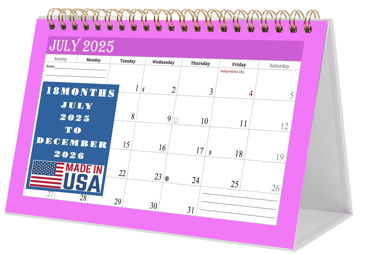 2025-2026 18 Months Standing Flip Desk Calendar Desktop Planner 05