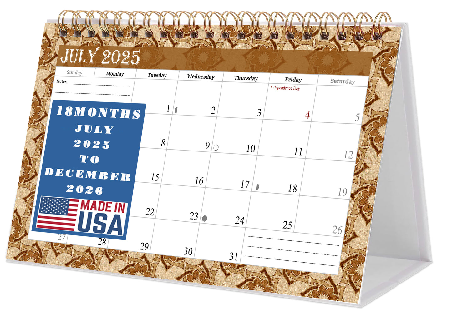 2025-2026 18 Months Standing Flip Desk Calendar Desktop Planner 09