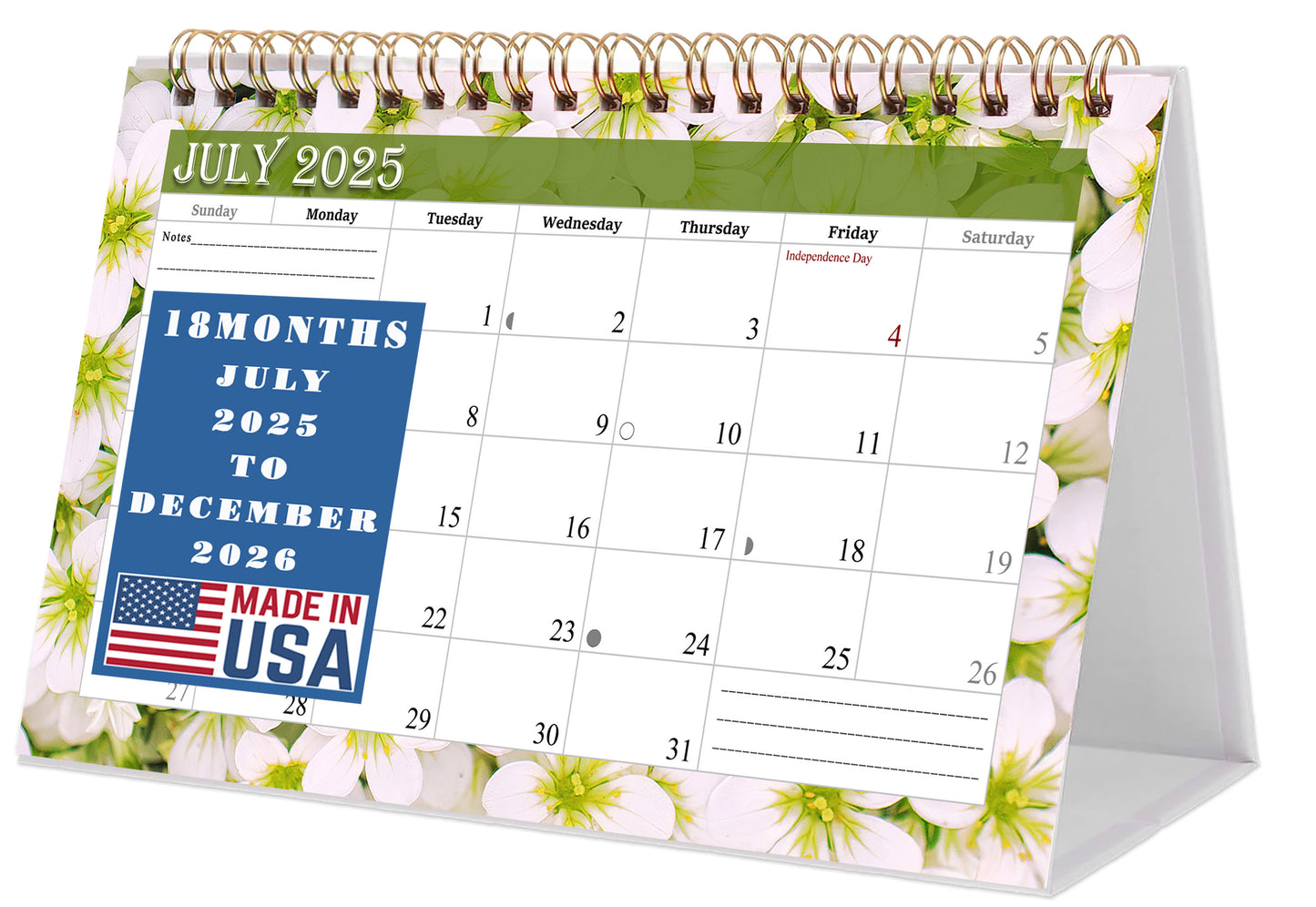 2025-2026 18 Months Standing Flip Desk Calendar Desktop Planner 013