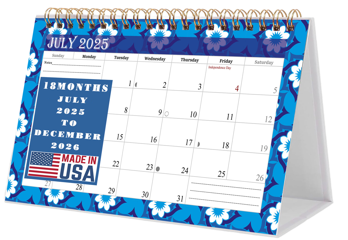 2025-2026 18 Months Standing Flip Desk Calendar Desktop Planner 07