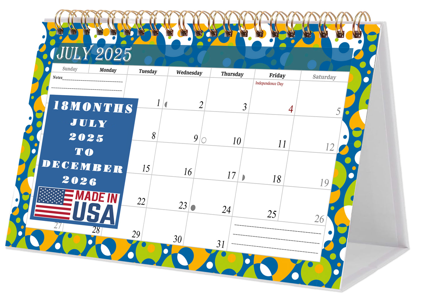 2025-2026 18 Months Standing Flip Desk Calendar Desktop Planner 015