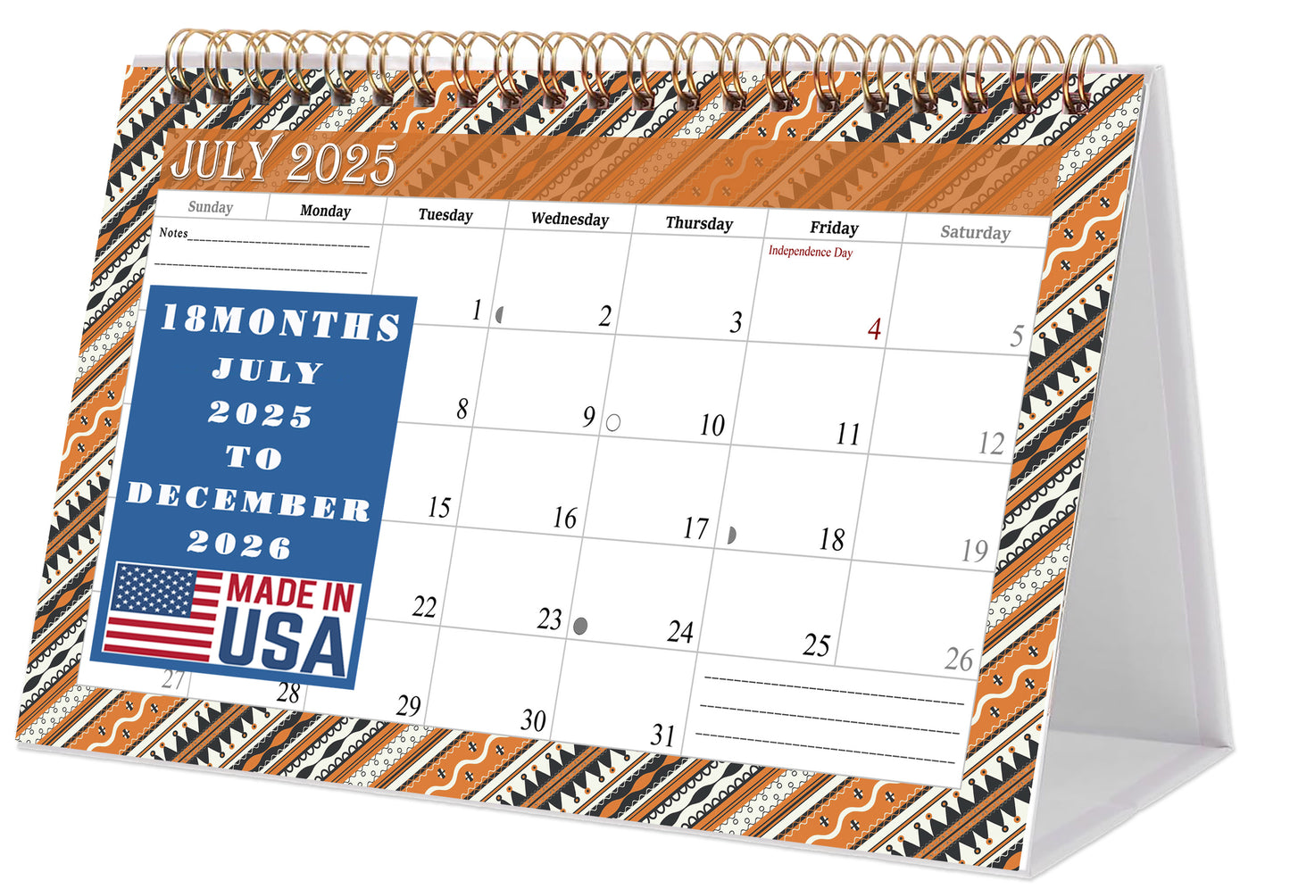 2025-2026 18 Months Standing Flip Desk Calendar Desktop Planner 017