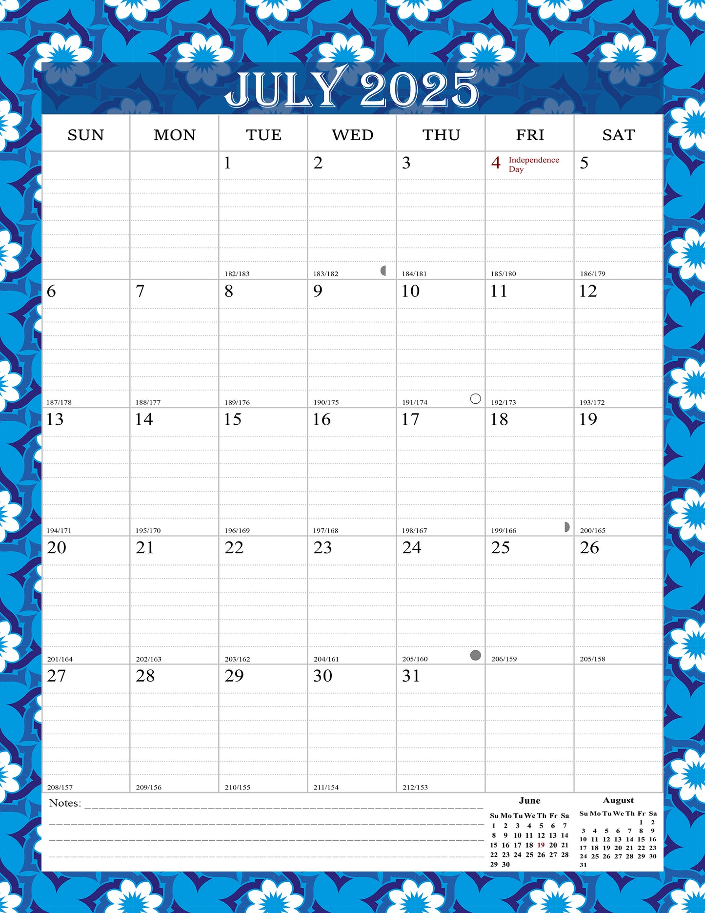 2025-2026 Wall Calendar Spiral-bound Twin-Wire Binding - 18 Months 8.5" x 11" 014