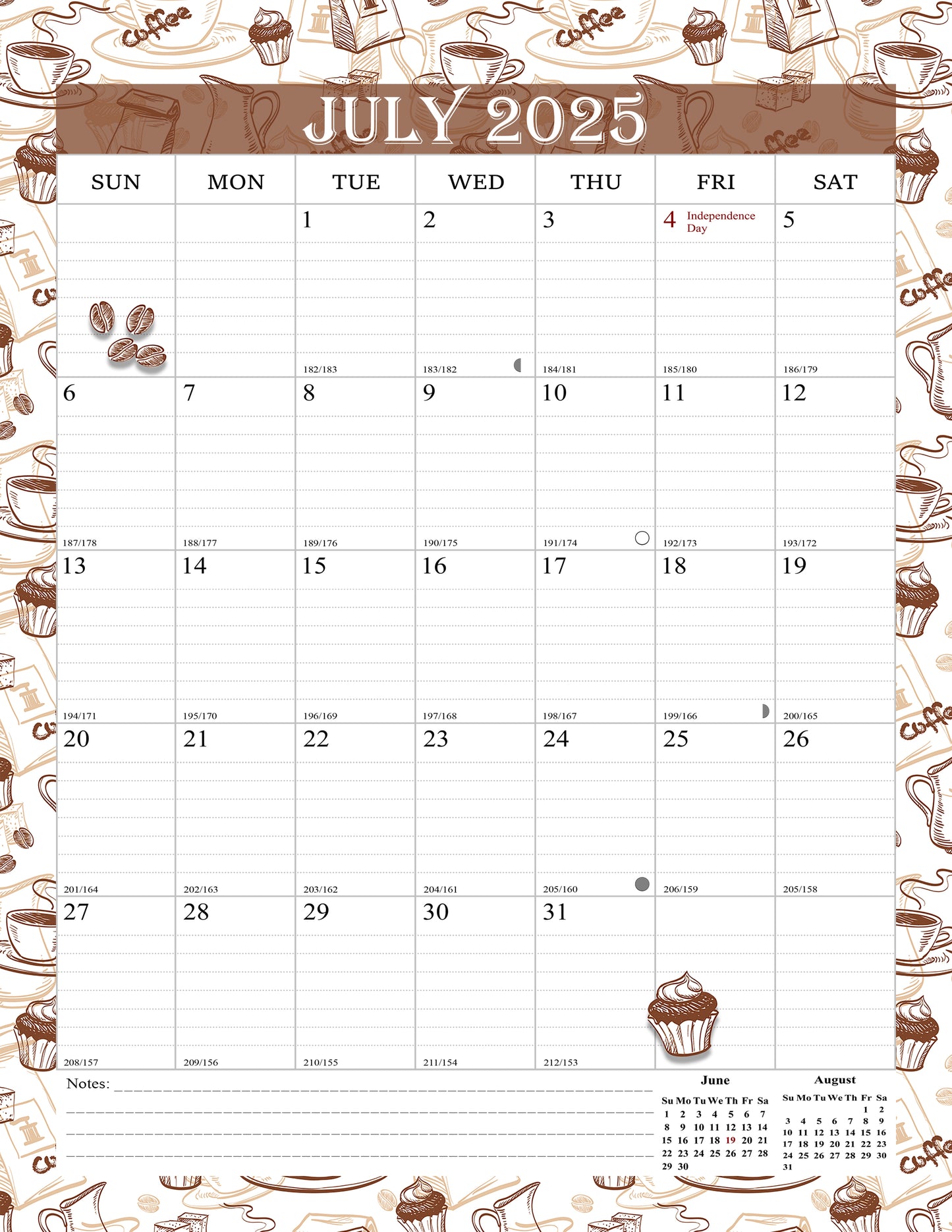 2025-2026 Wall Calendar Spiral-bound Twin-Wire Binding - 18 Months 8.5" x 11" 010