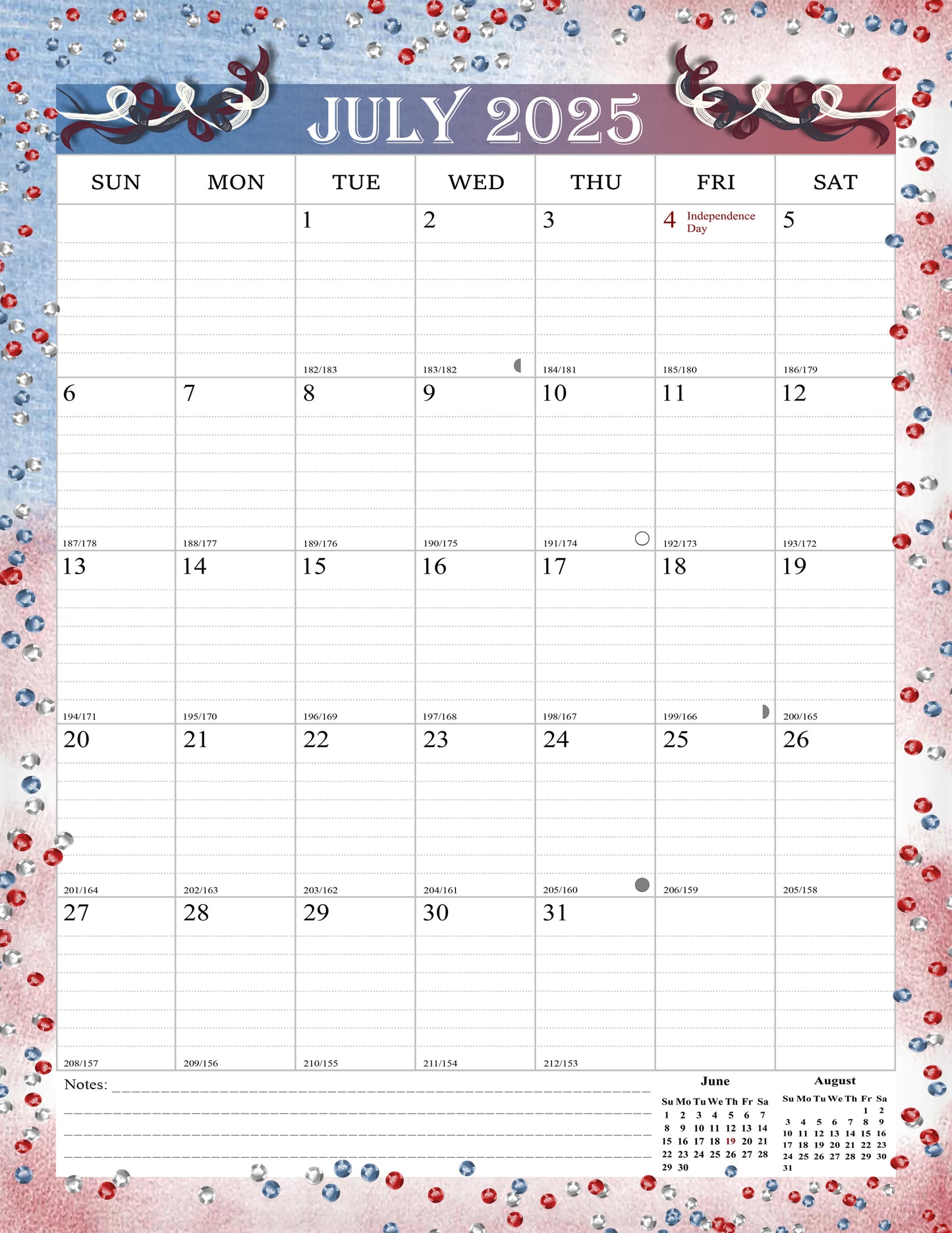 2025-2026 Wall Calendar Spiral-bound Twin-Wire Binding - 18 Months 8.5" x 11" 012