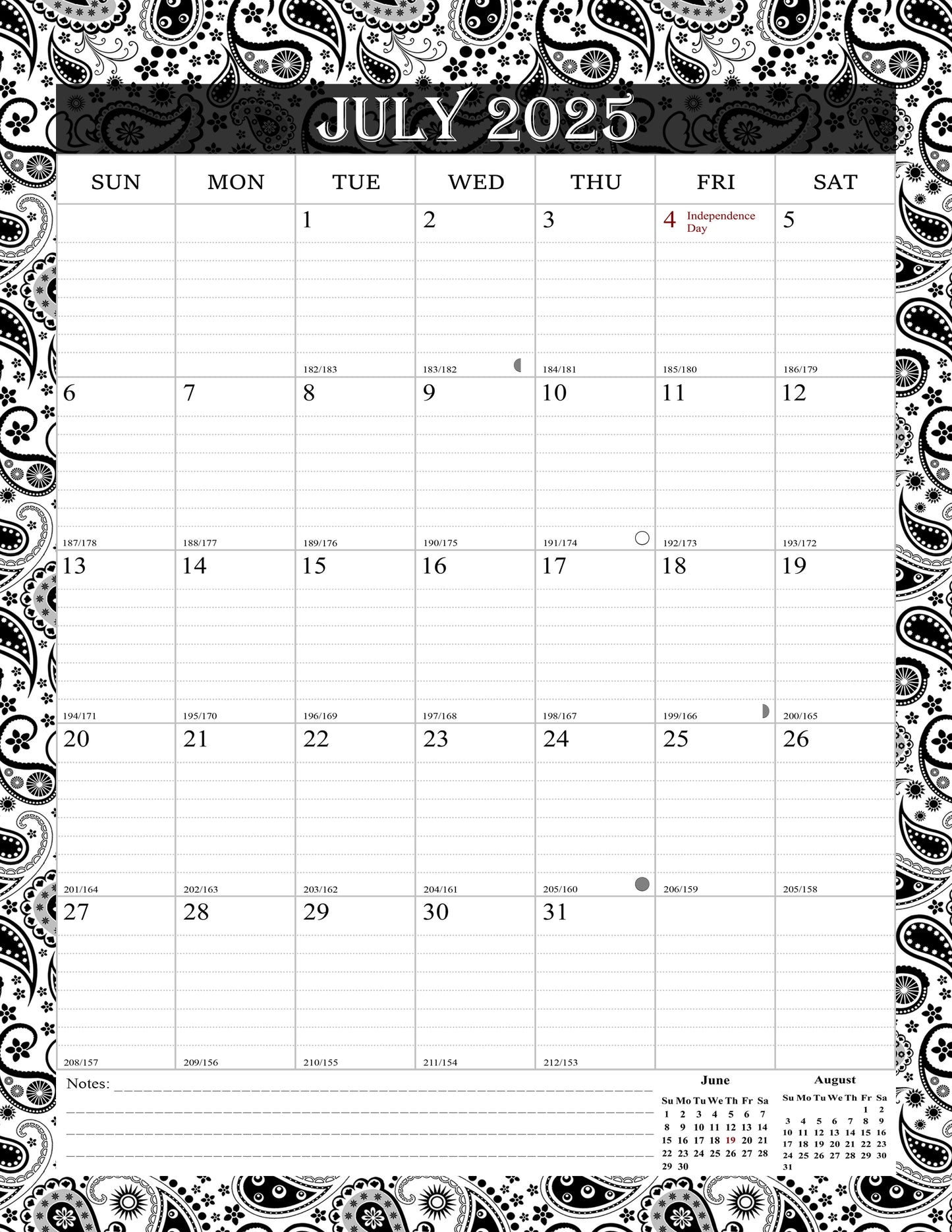 2025-2026 Wall Calendar Spiral-bound Twin-Wire Binding - 18 Months 8.5" x 11" 06