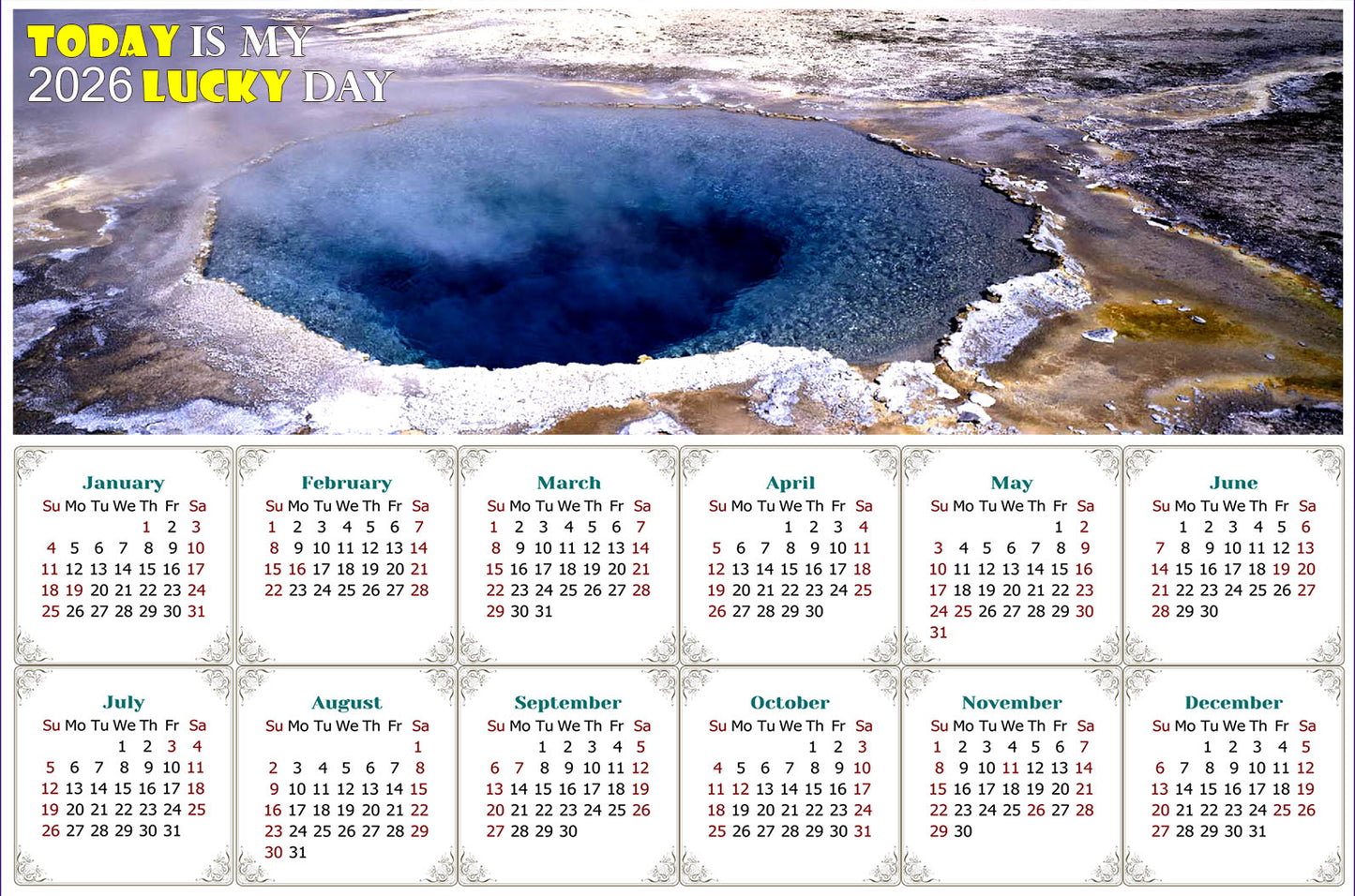 2025 Peel & Stick Calendar - Today is my Lucky Day - Removable, Repositionable - 039 (9"x 6")