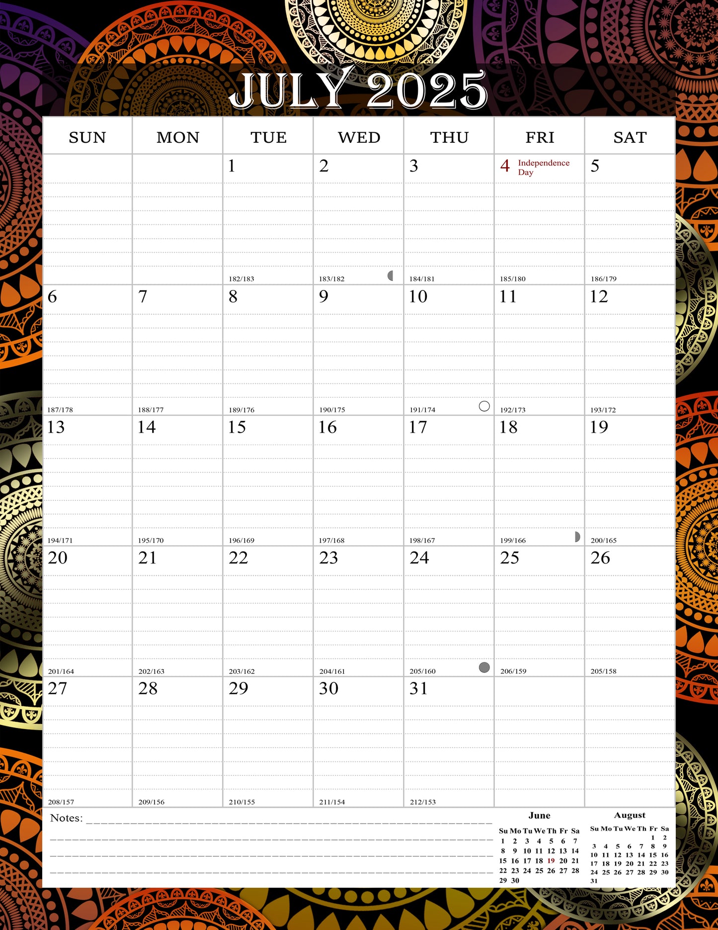 2025-2026 Wall Calendar Spiral-bound Twin-Wire Binding - 18 Months 8.5" x 11" 09