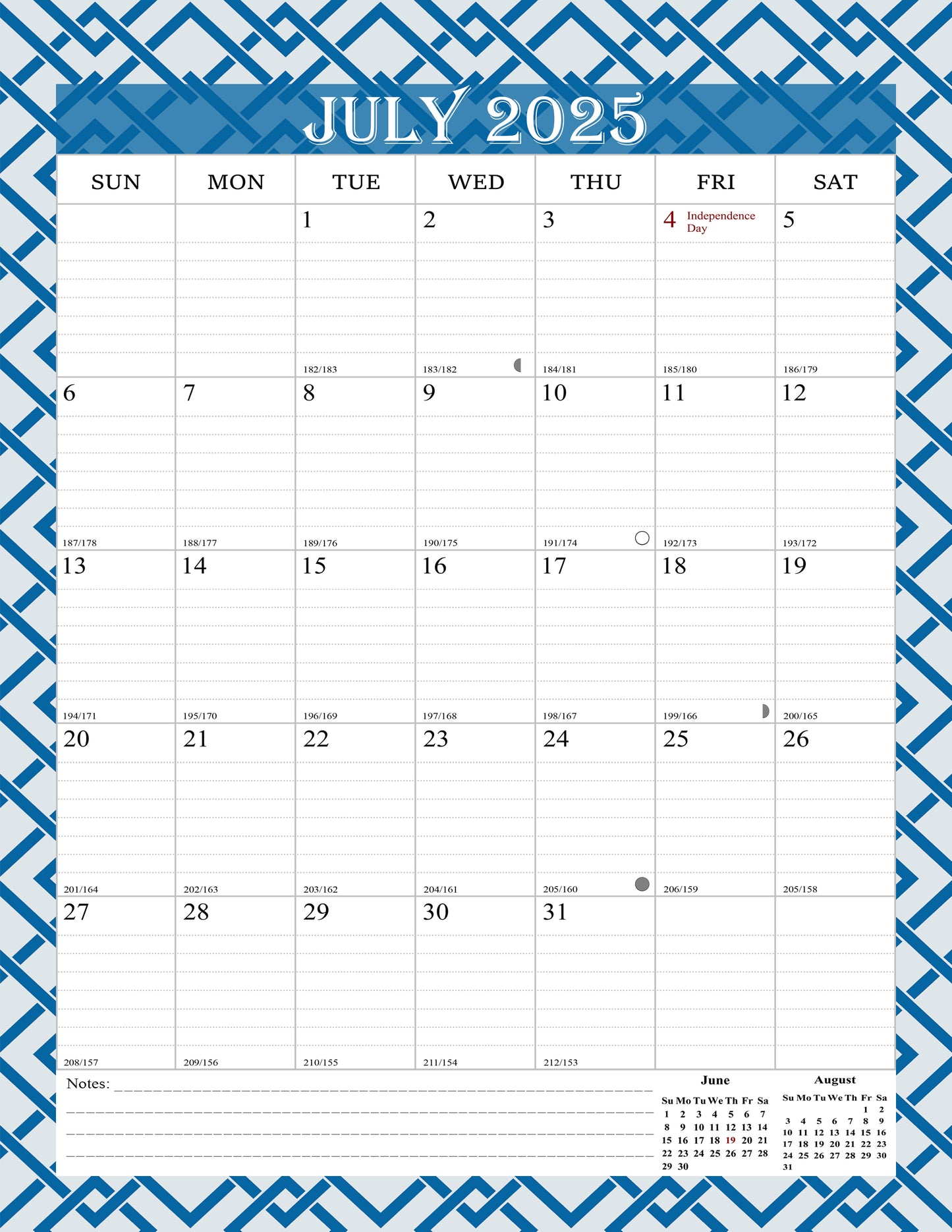 2025-2026 Wall Calendar Spiral-bound Twin-Wire Binding - 18 Months 8.5" x 11" 03