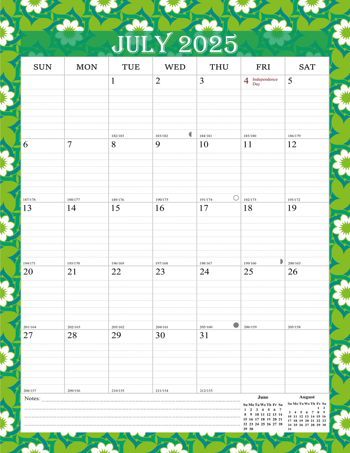 2025-2026 Wall Calendar Spiral-bound Twin-Wire Binding - 18 Months 8.5" x 11" 013