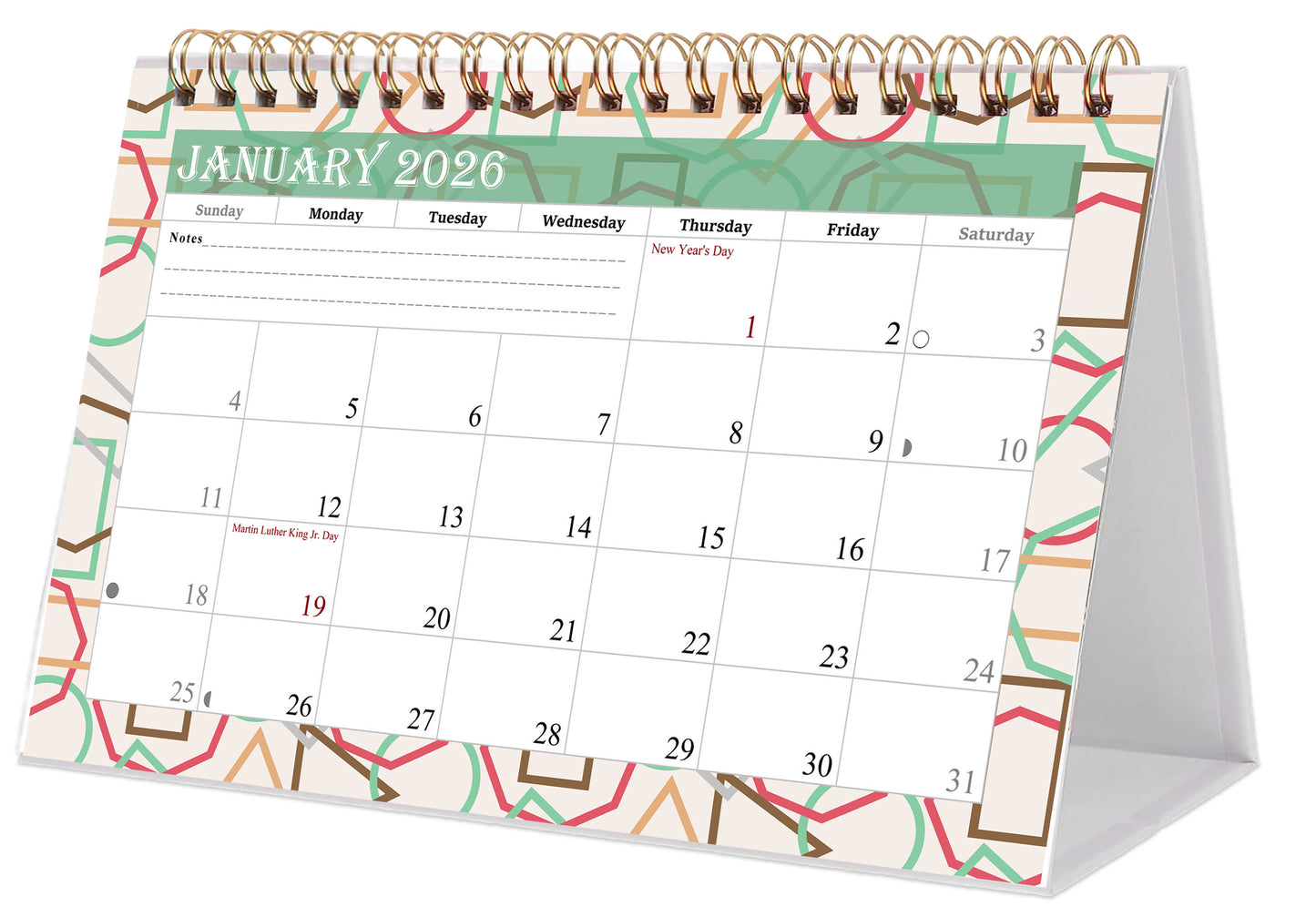 2025-2026 18 Months Standing Flip Desk Calendar Desktop Planner 011