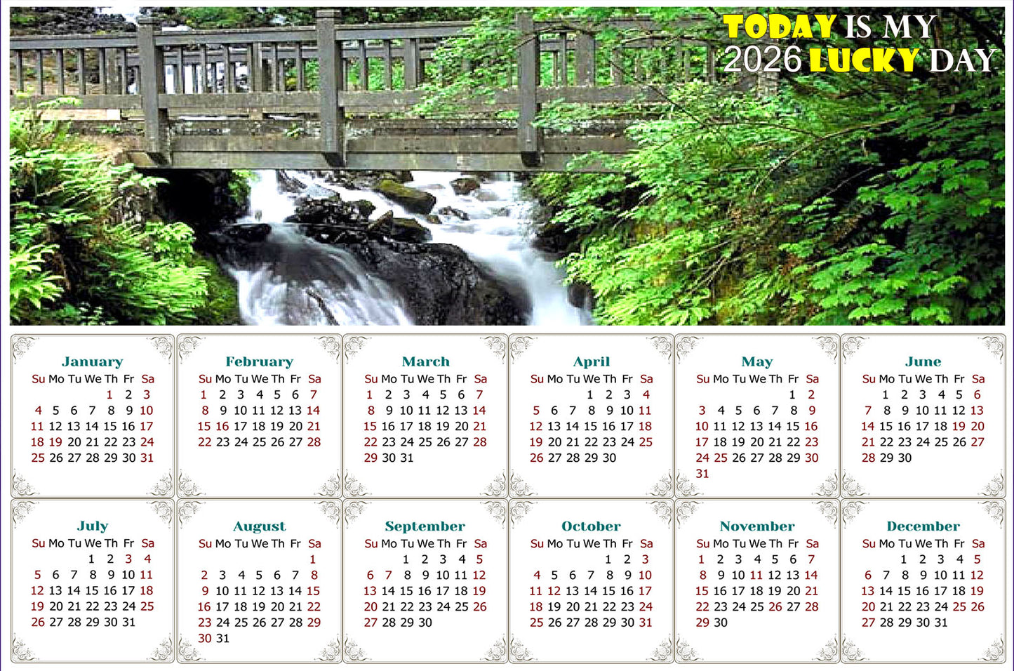 2026 Magnetic Calendar - Calendar Magnets - Today is My Lucky Day - Edition #14