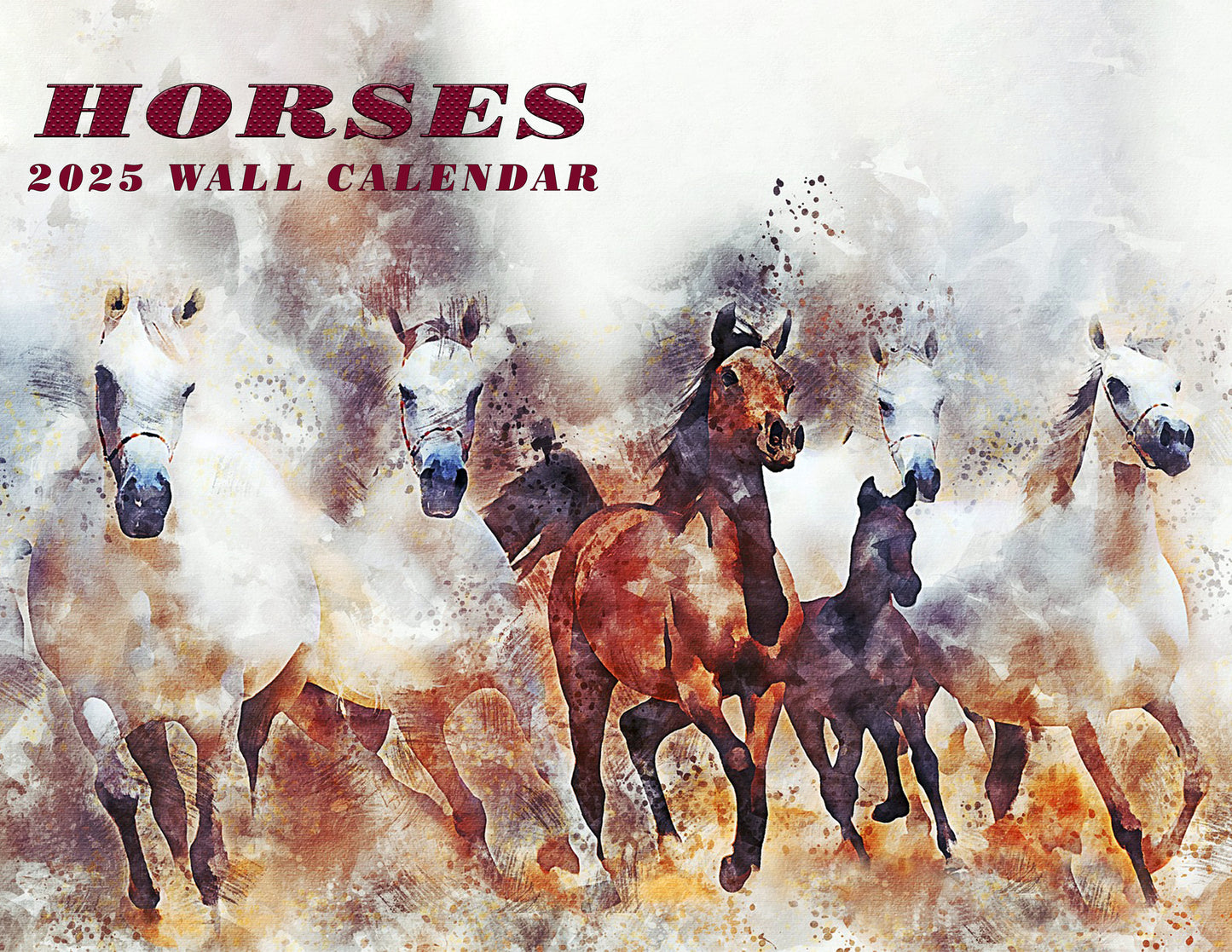 2025 Spiral-bound Wall Calendar (Horses) - 12 Months Desktop/Wall Calendar/Planner