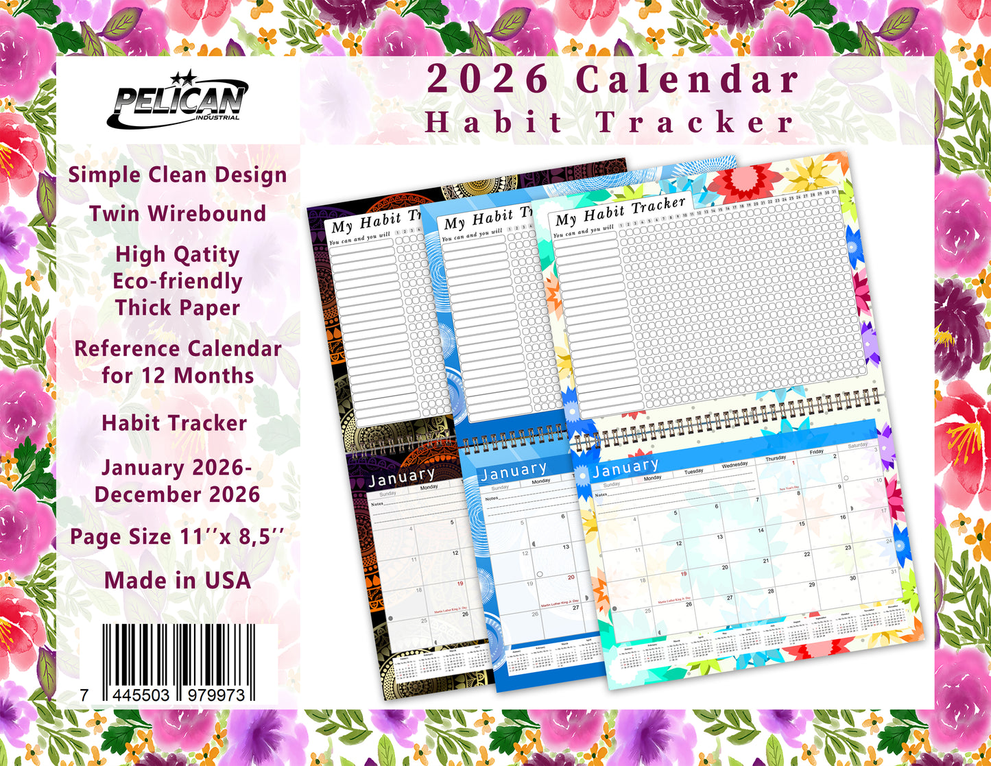 2026 Monthly Desktop/Wall Calendar/Planner - Habit Tracker - (Edition #22)