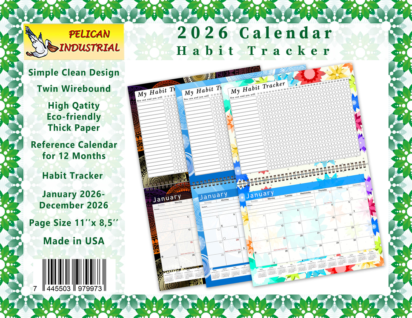 2026 Monthly Desktop/Wall Calendar/Planner - Habit Tracker - (Edition #16)
