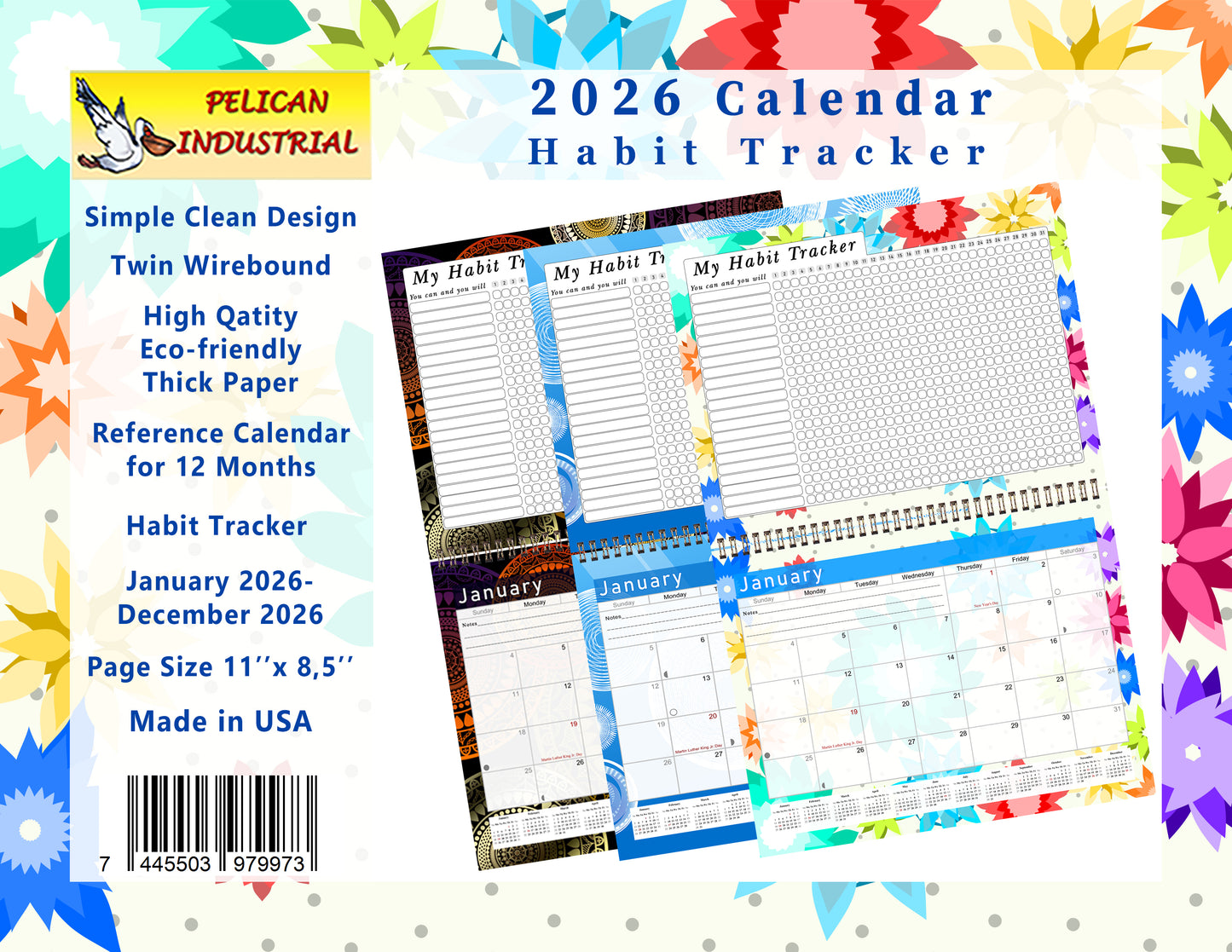 2026 Monthly Desktop/Wall Calendar/Planner - Habit Tracker - (Edition #01)