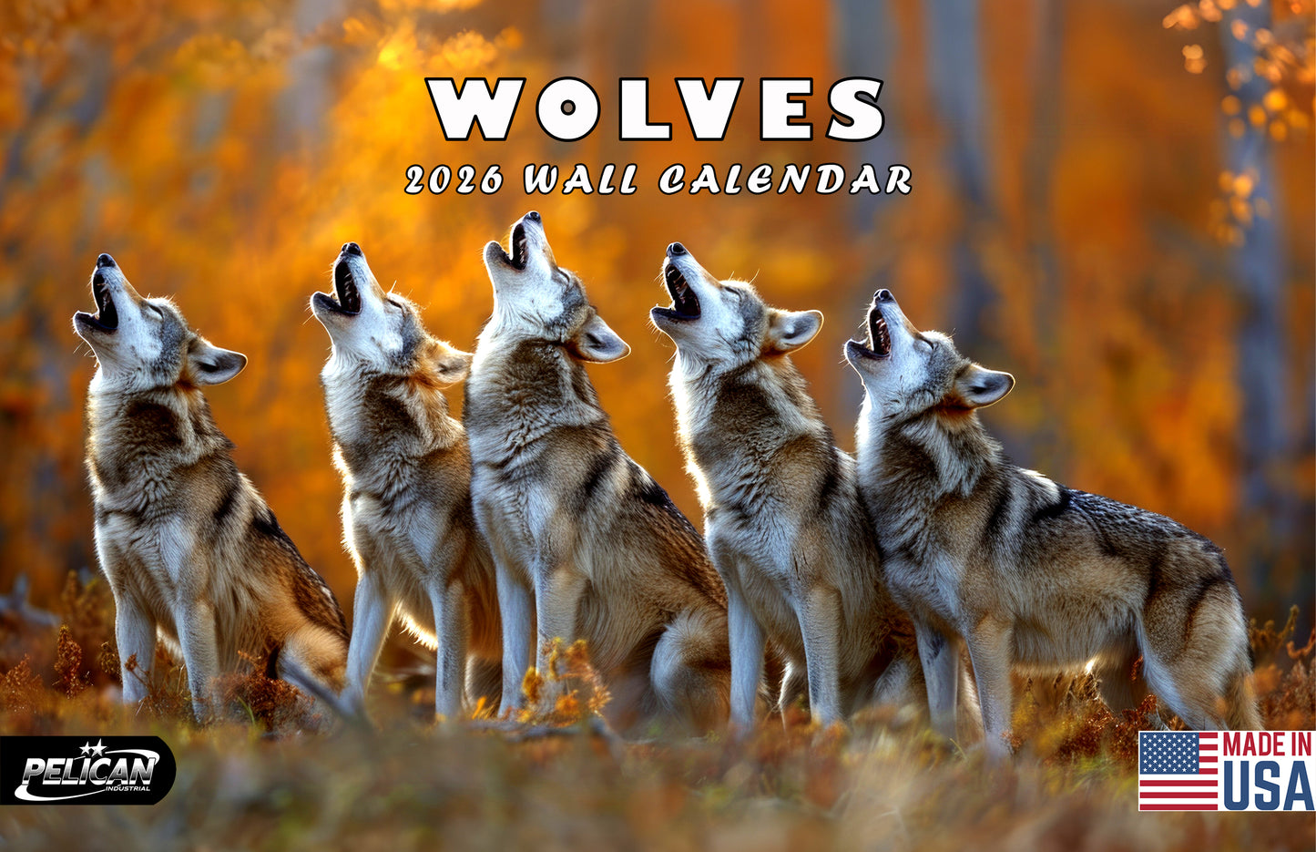 2026 Spiral-bound Wall Calendar (Wolves) - 12 Months Desktop/Wall Calendar/Planner
