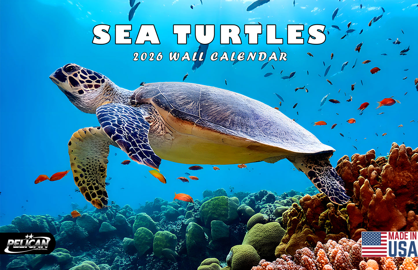 2026 Spiral-bound Wall Calendar (Sea Turtles) - 12 Months Desktop/Wall Calendar/Planner