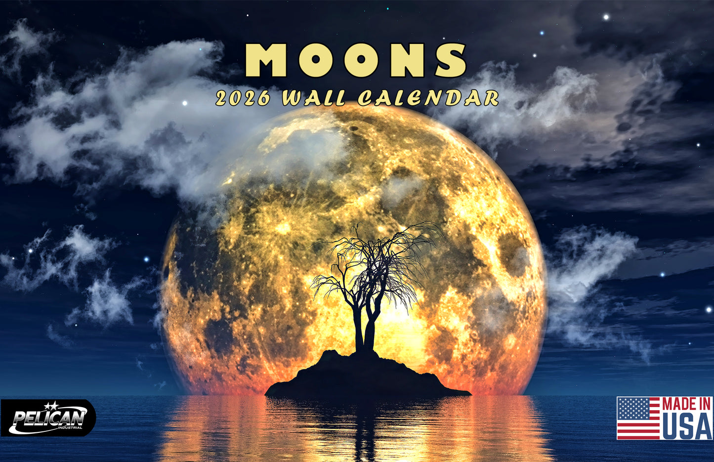 2026 Spiral-bound Wall Calendar (Moons) - 12 Months Desktop/Wall Calendar/Planner