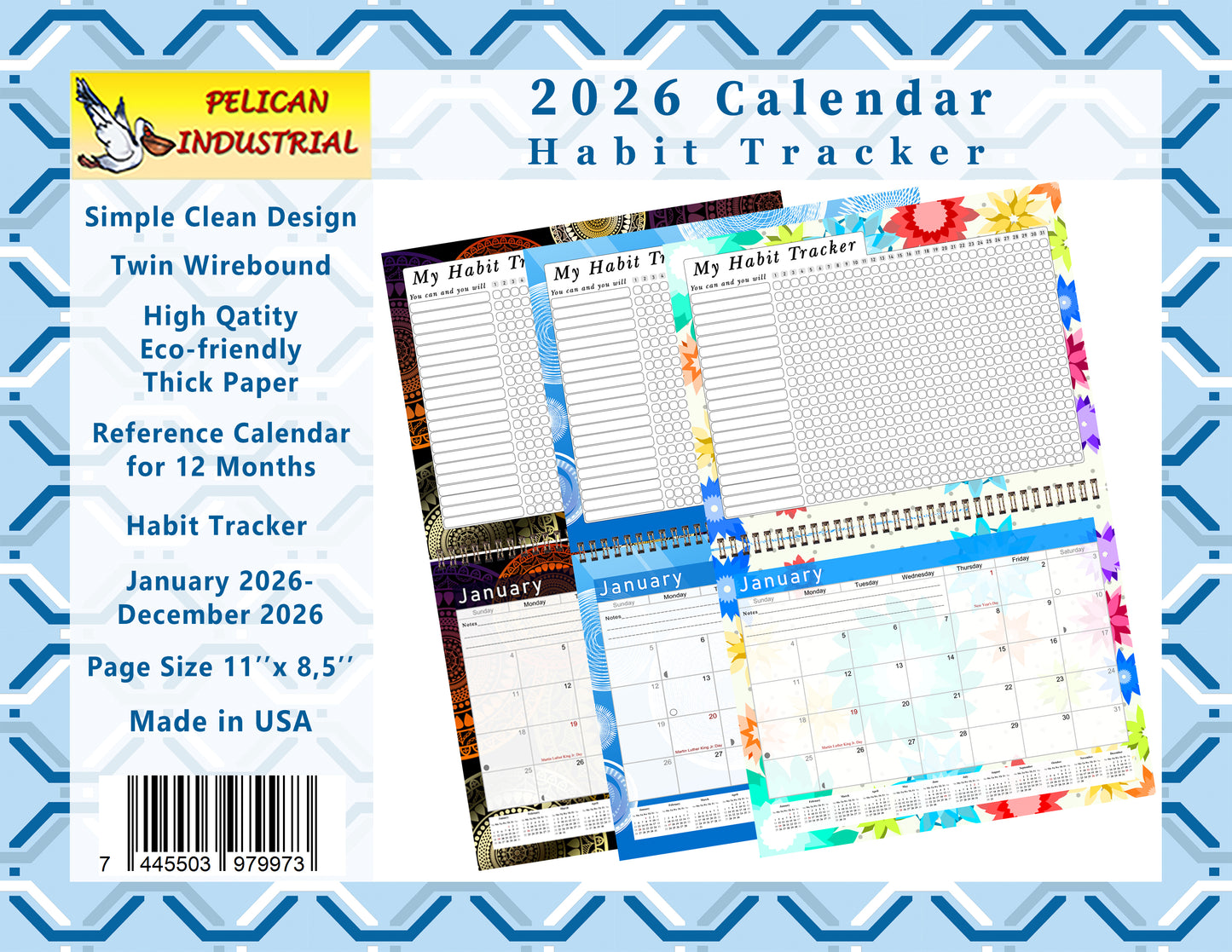 2026 Monthly Desktop/Wall Calendar/Planner - Habit Tracker - (Edition #04)