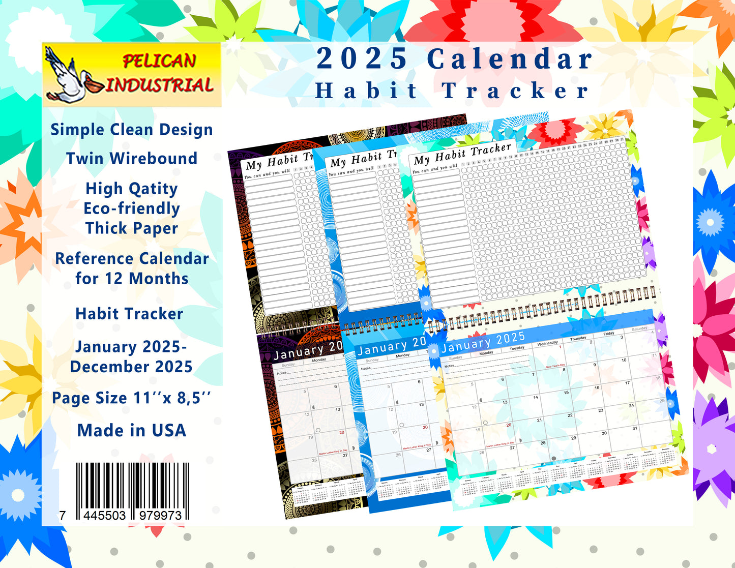 2025 Monthly Desktop/Wall Calendar/Planner - Habit Tracker - (Edition #01)