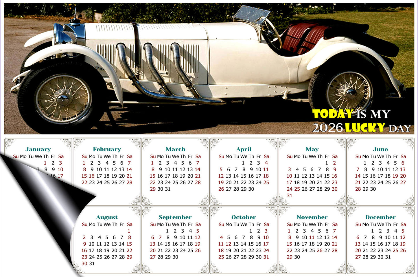 2026 Magnetic Calendar - Calendar Magnets - Today is my Lucky Day - Edition #50