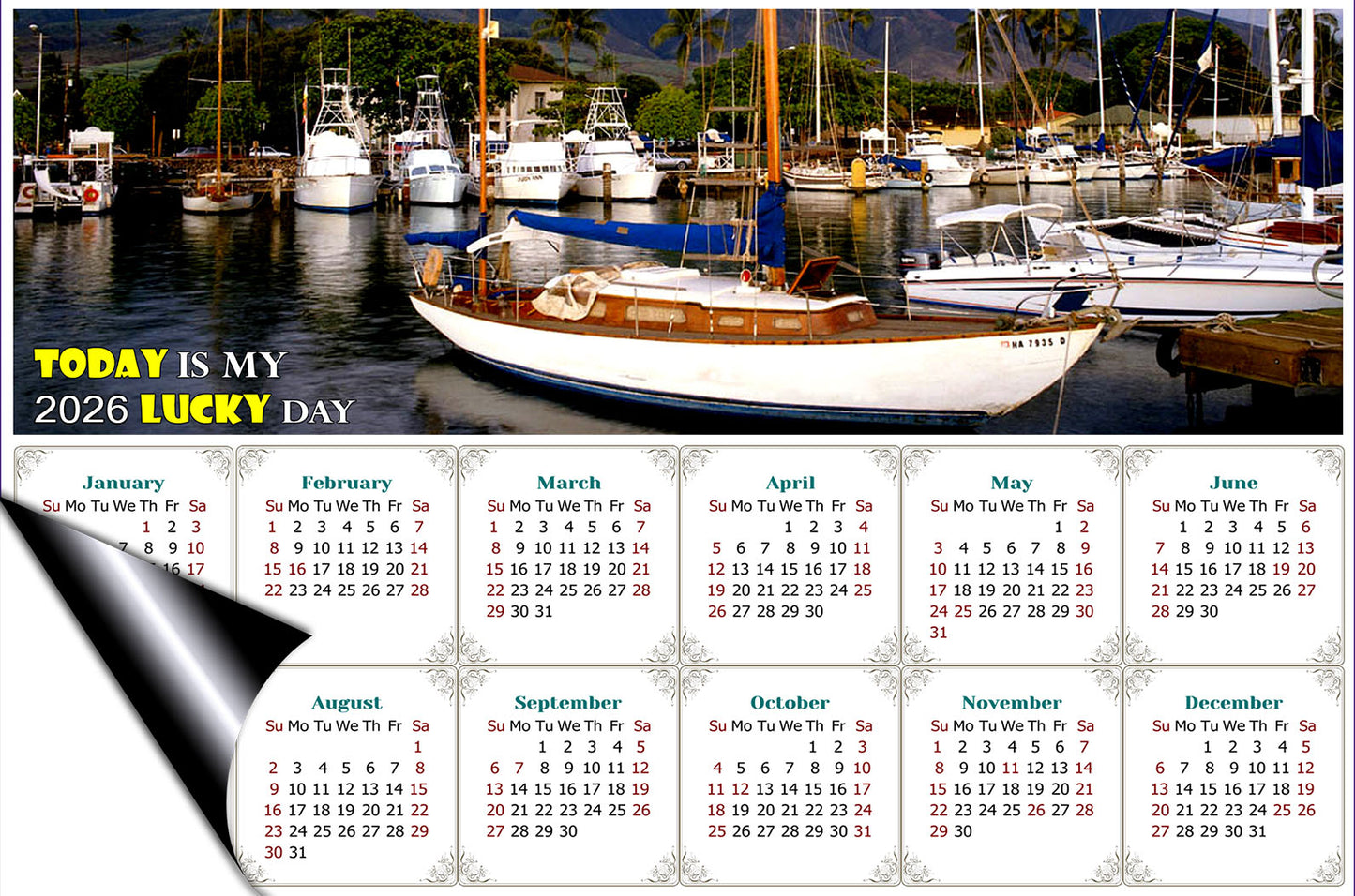 2026 Magnetic Calendar - Calendar Magnets - Today is my Lucky Day - Edition #49