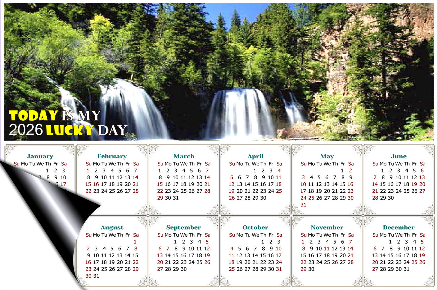 2026 Magnetic Calendar - Calendar Magnets - Today is my Lucky Day - Edition #30