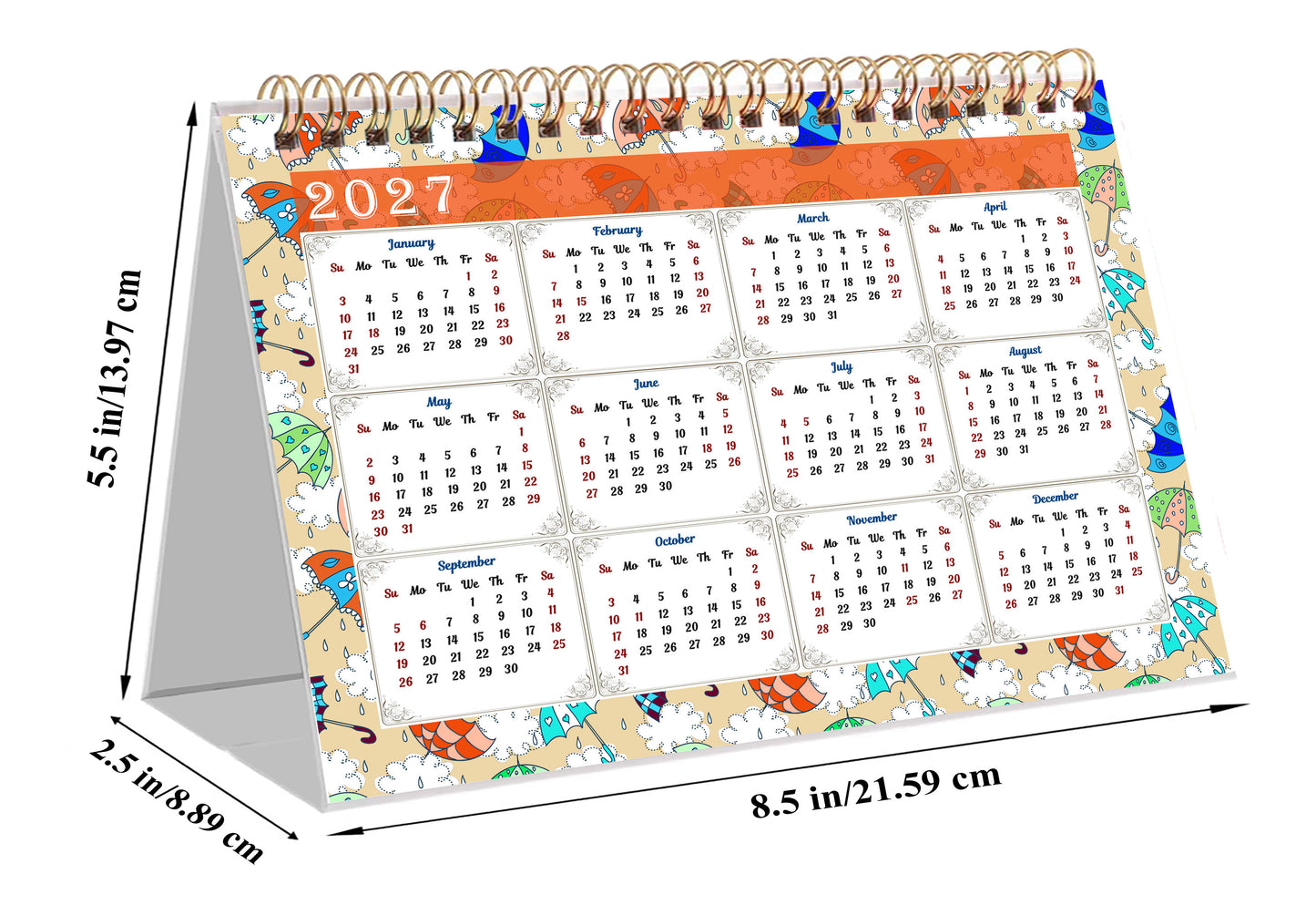 2025-2026 18 Months Standing Flip Desk Calendar Desktop Planner 014