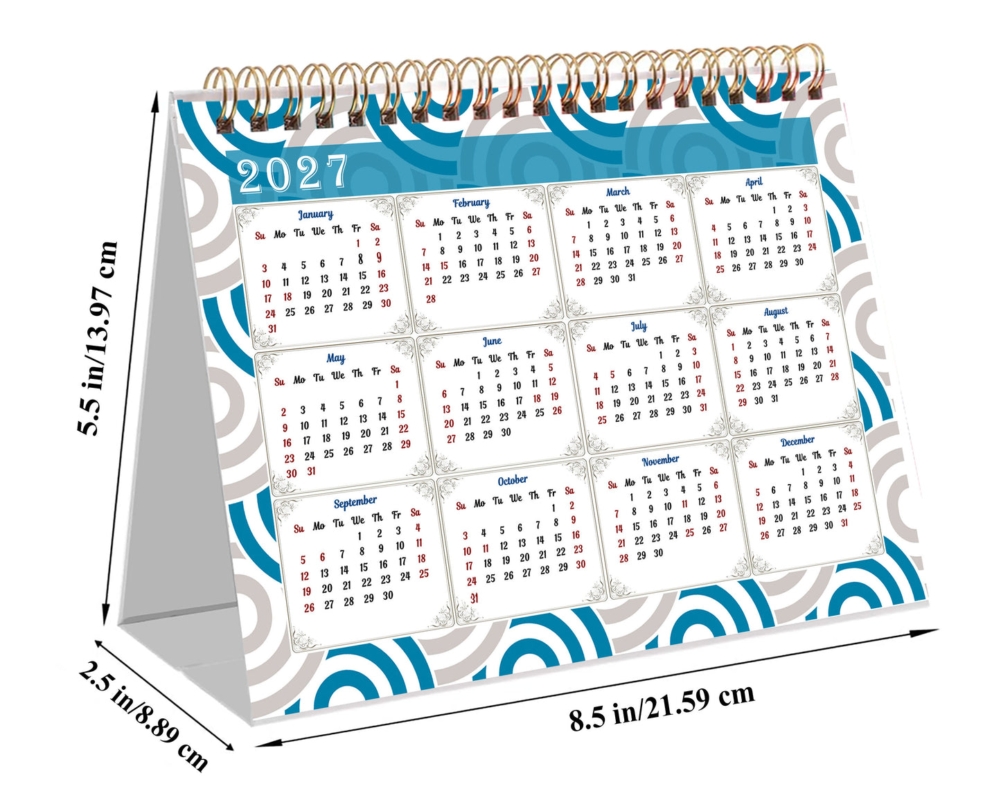 2025-2026 18 Months Standing Flip Desk Calendar Desktop Planner 04