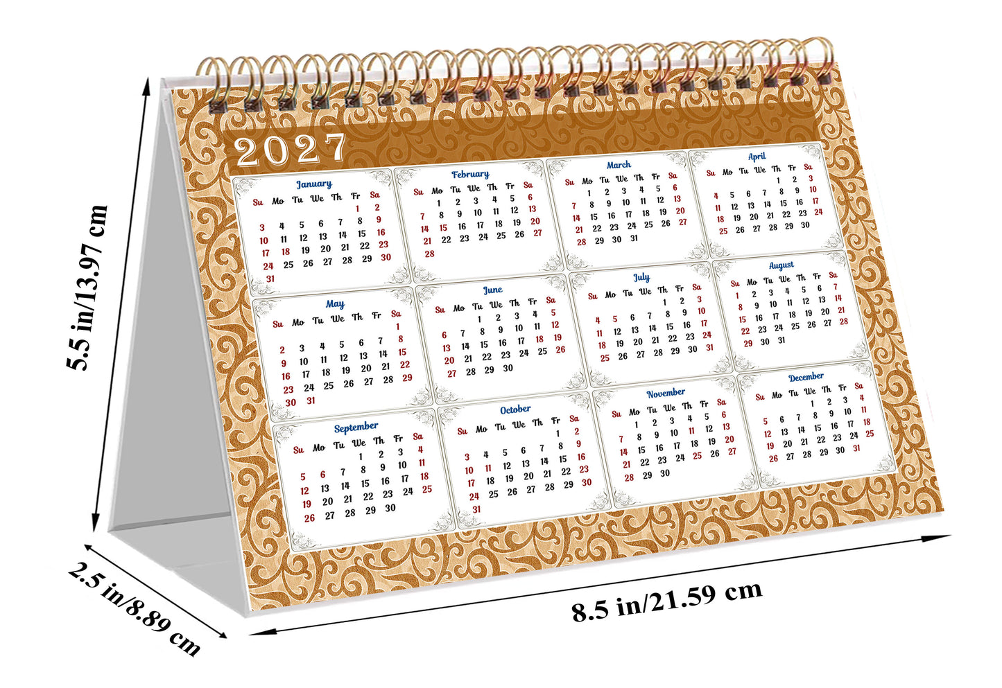 2025-2026 18 Months Standing Flip Desk Calendar Desktop Planner 09