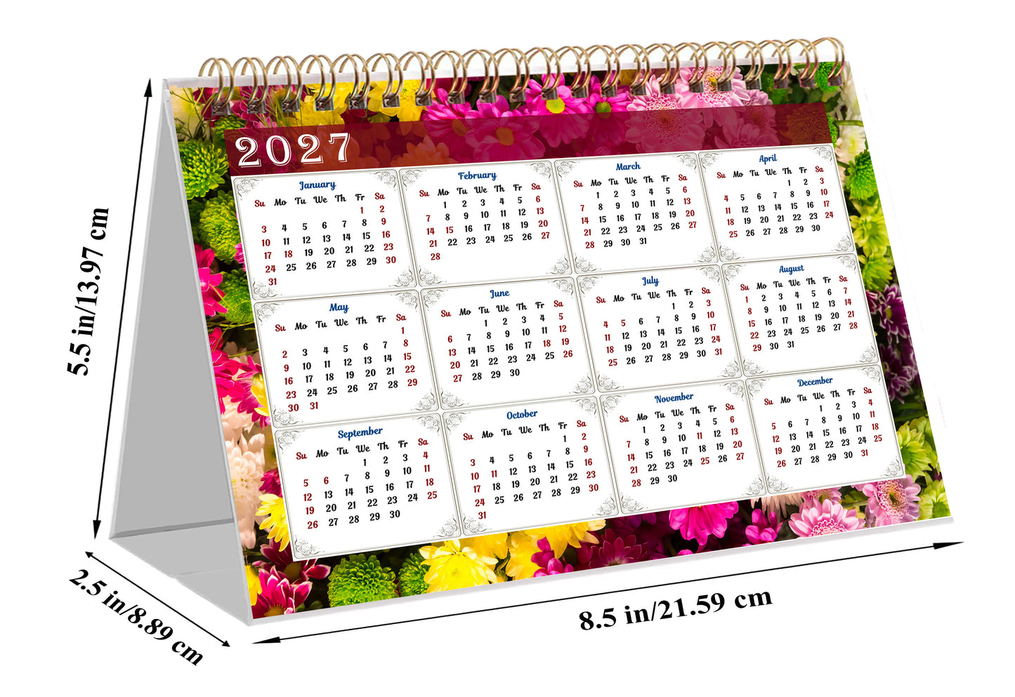 2025-2026 18 Months Standing Flip Desk Calendar Desktop Planner 013