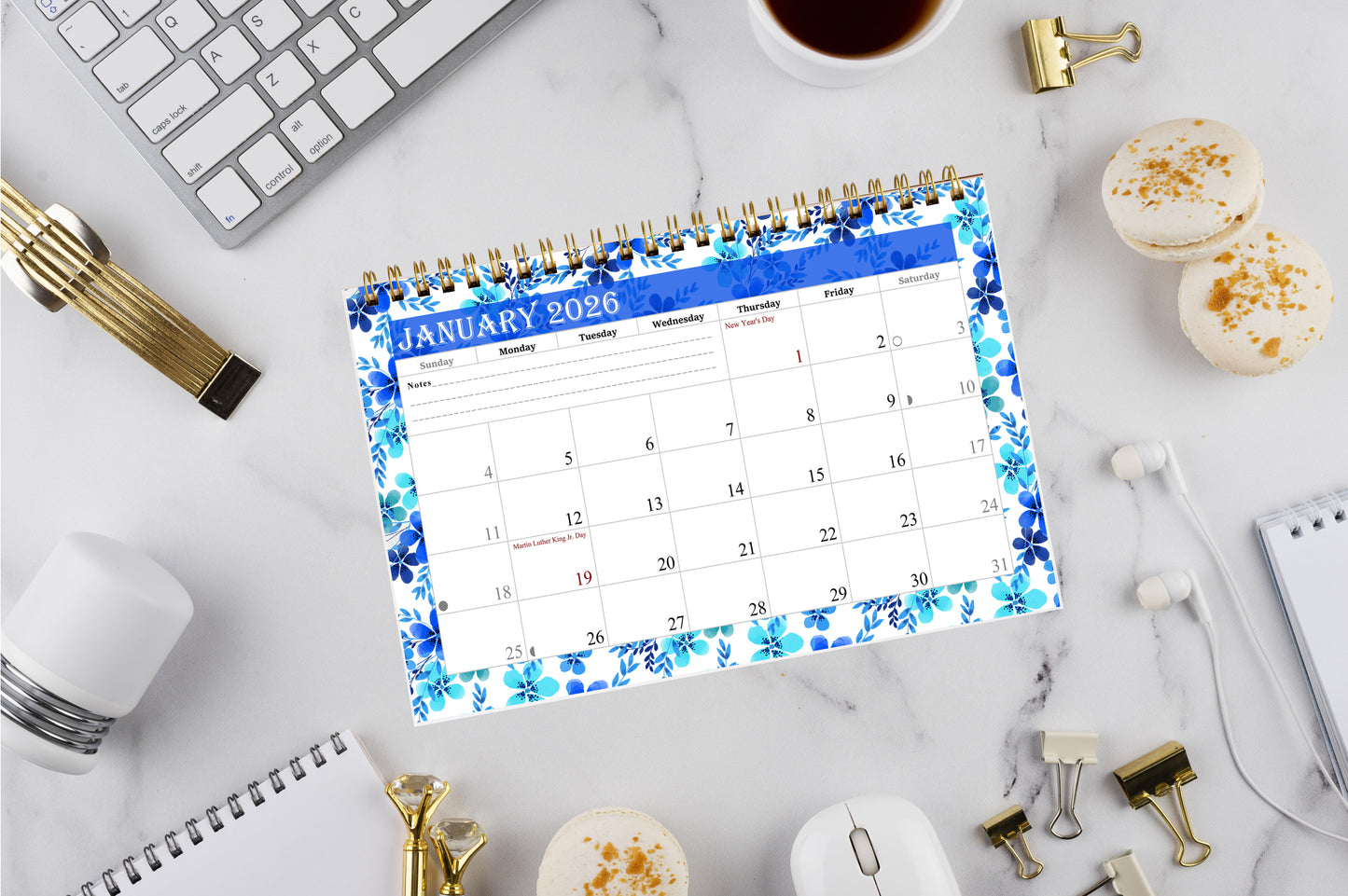 2025-2026 18 Months Standing Flip Desk Calendar Desktop Planner 012