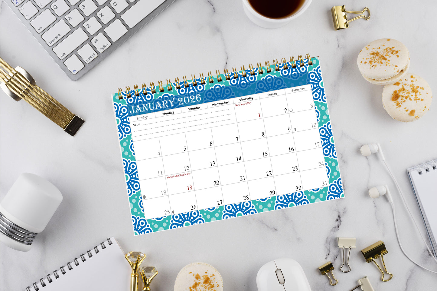 2025-2026 18 Months Standing Flip Desk Calendar Desktop Planner 015