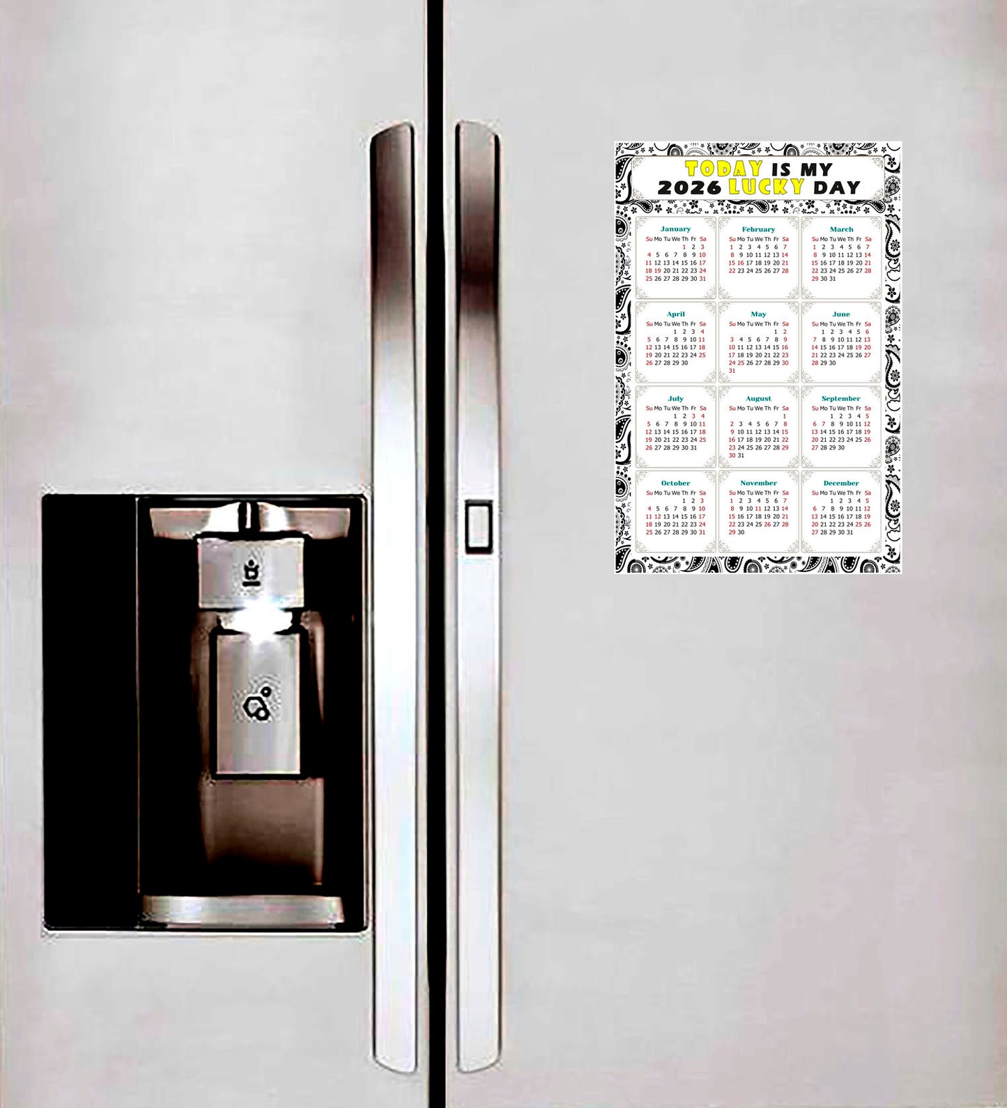 2026 Peel & Stick Calendar - Today is my Lucky Day Removable - 040