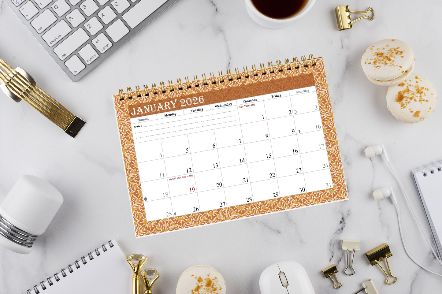 2025-2026 18 Months Standing Flip Desk Calendar Desktop Planner 09