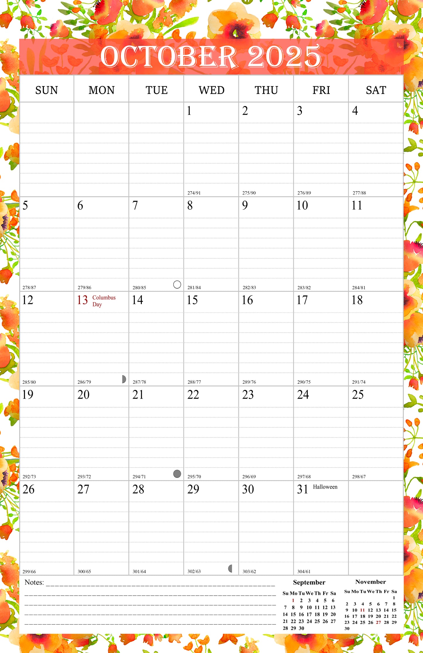 2025-2026 Wall Calendar Spiral-bound Twin-Wire Binding - 18 Months 8.5" x 11" 01
