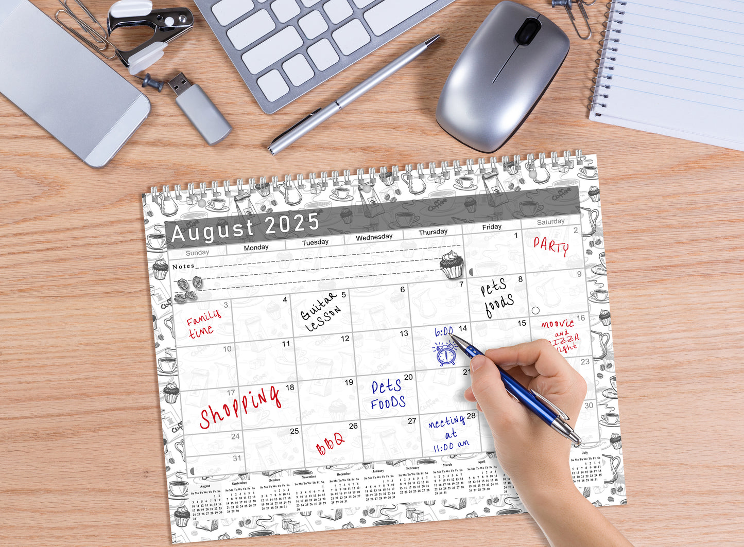 2025 - 2026 Academic Year 12 Months Student Calendar 3-Ring Binder - Black&White - (Edition #026)