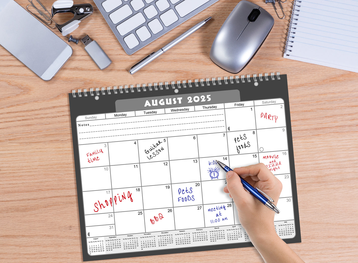 2025 - 2026 Academic Year 12 Months Student Calendar 3-Ring Binder B&W (Edition #022)