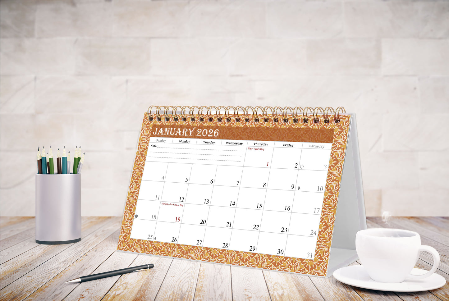 2025-2026 18 Months Standing Flip Desk Calendar Desktop Planner 09