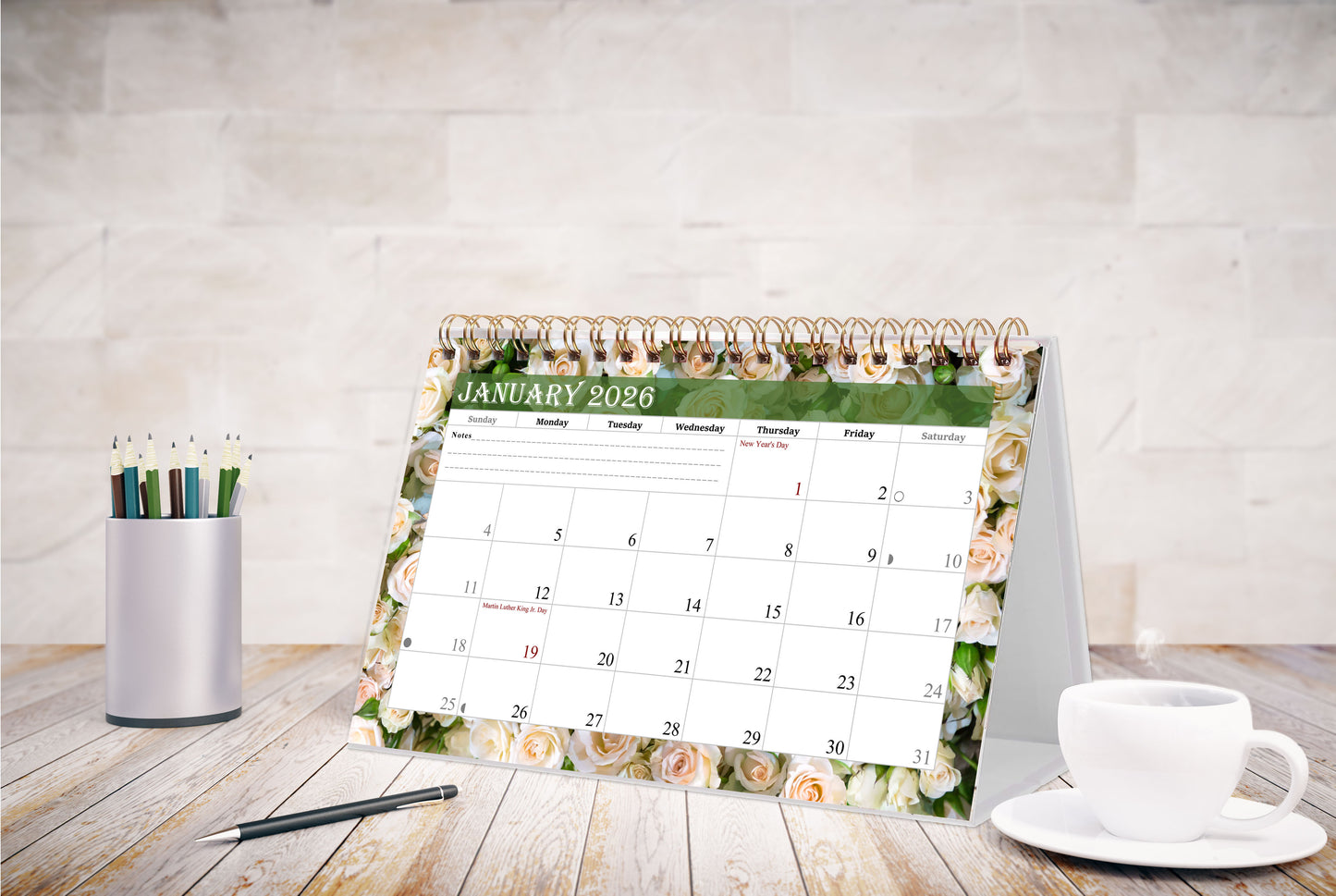 2025-2026 18 Months Standing Flip Desk Calendar Desktop Planner 013