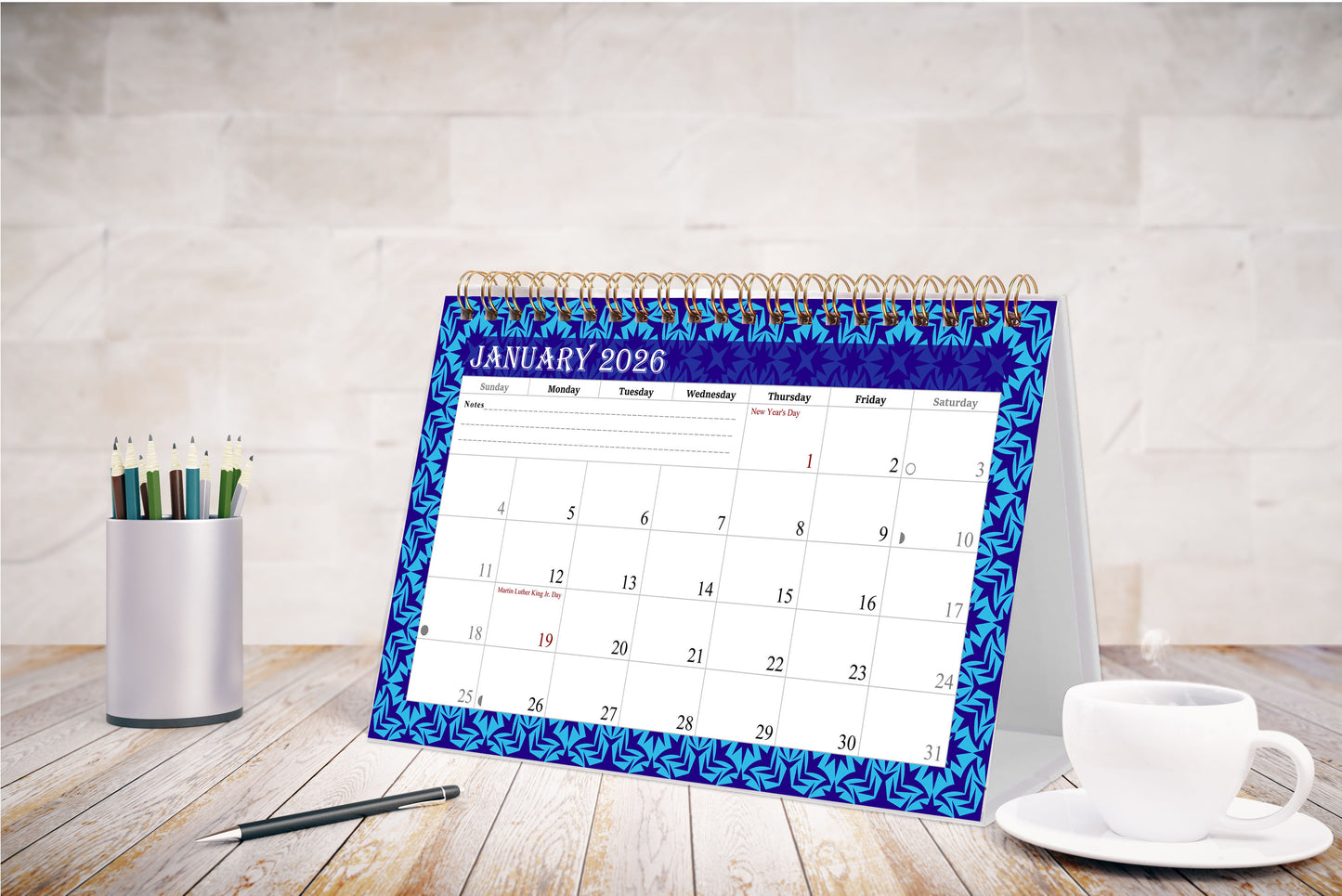 2025-2026 18 Months Standing Flip Desk Calendar Desktop Planner 07