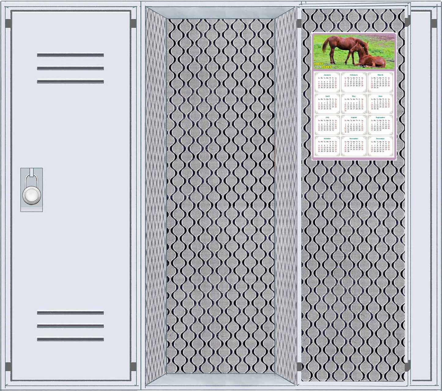 2026 Magnetic Calendar - Calendar Magnets - Today is my Lucky Day - (Fade, Tear, and Water Resistant) - Horses Themed 019