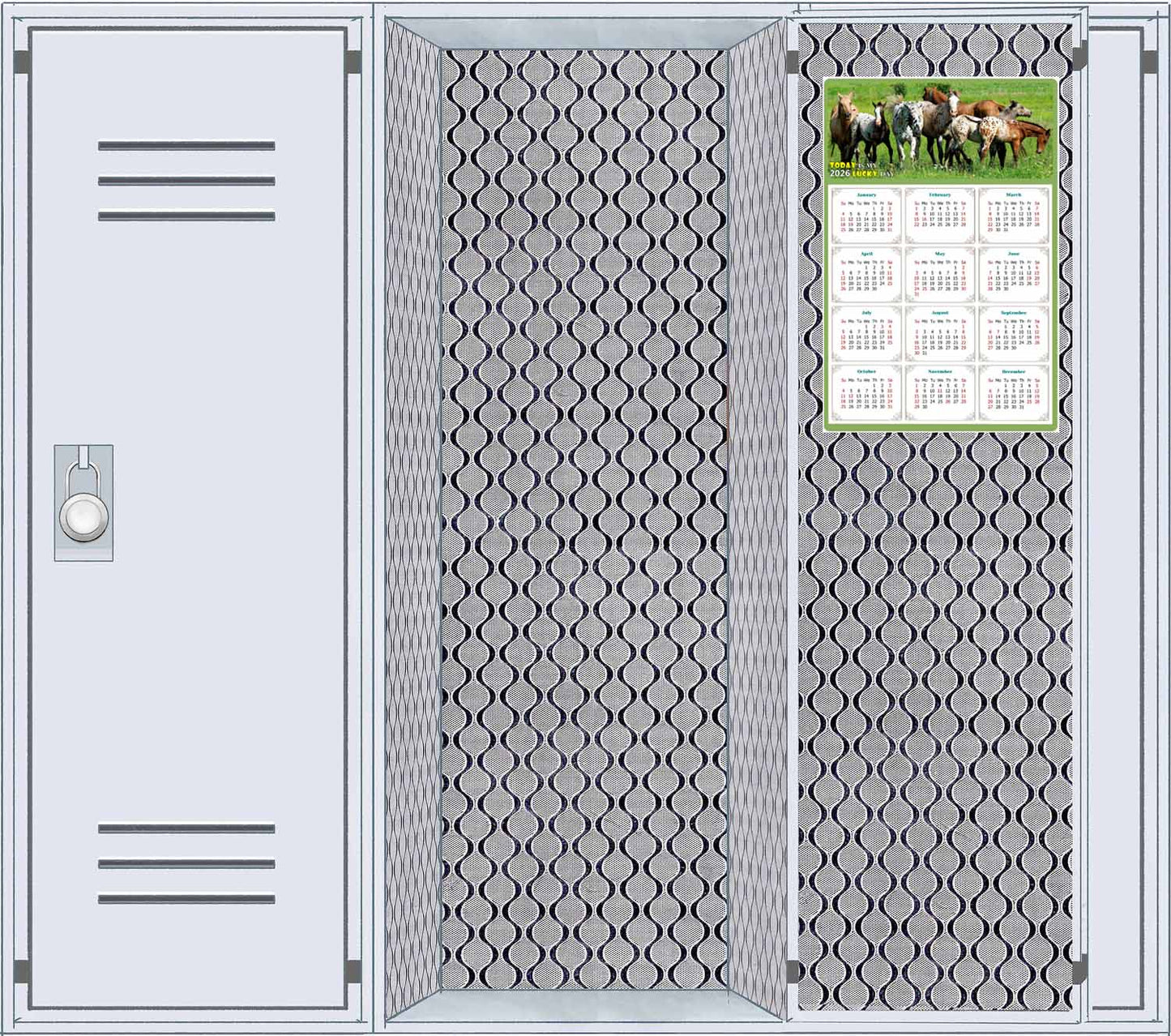 2026 Magnetic Calendar - Calendar Magnets - Today is my Lucky Day - (Fade, Tear, and Water Resistant) - Horses Themed 02