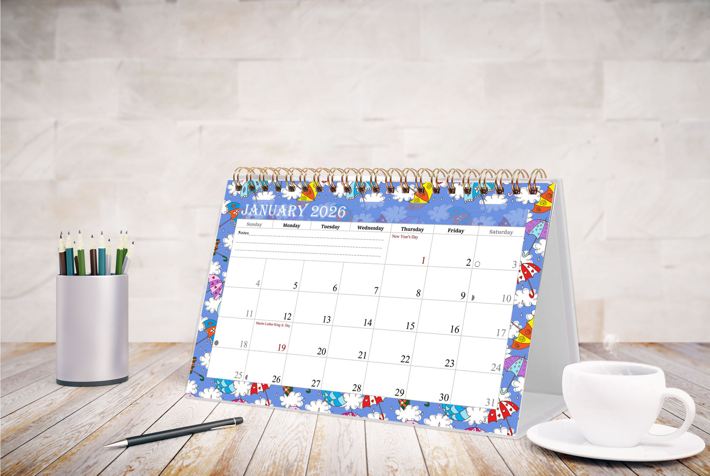 2025-2026 18 Months Standing Flip Desk Calendar Desktop Planner 014