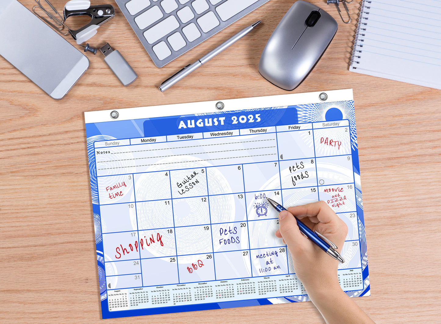 2025 - 2026 Academic Year 12 Months Student Calendar / College Planner for 3-Ring Binder, Desk or Wall -School Supplies - Made in USA (Edition #013)