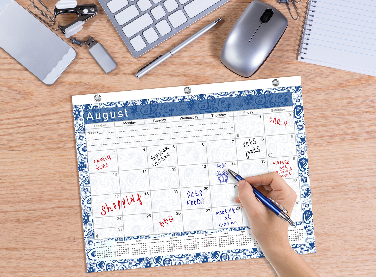 2026 - 2027 Academic Year 12 Months Student Calendar / College Planner for 3-Ring Binder, Desk or Wall -School Supplies - Made in USA (Edition #019)