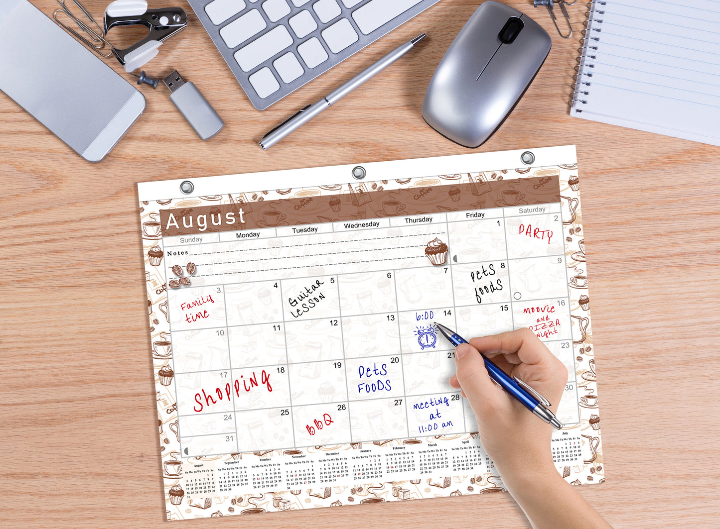 2026 - 2027 Academic Year 12 Months Student Calendar / College Planner for 3-Ring Binder, Desk or Wall -School Supplies - Made in USA -v026