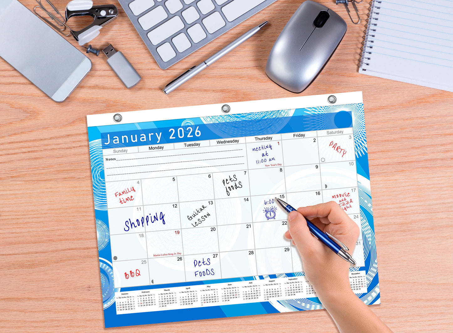 2025 - 2026 Student Calendar/Planner for 3-Ring Binder, Desk, or Wall - v002
