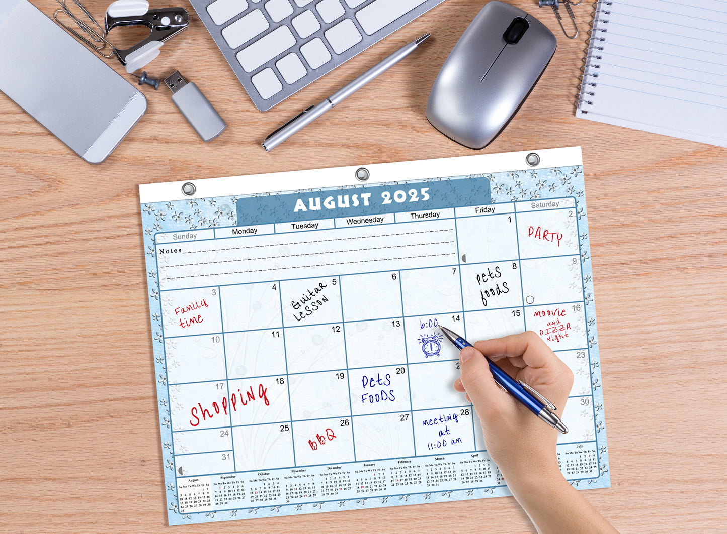 2025 - 2026 Academic Year 12 Months Student Calendar / College Planner for 3-Ring Binder, Desk or Wall -School Supplies - Made in USA (Edition #11)